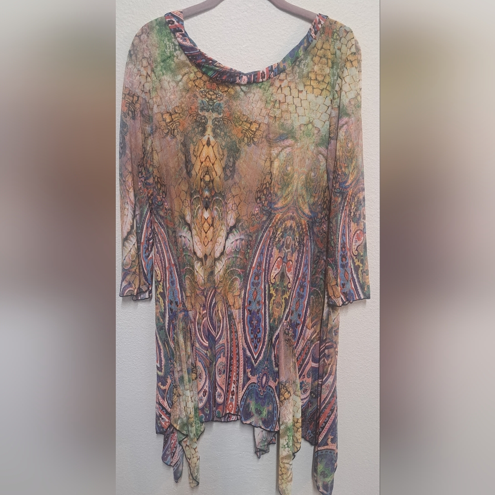 Kaktus Multicolor Paisley Print Tunic Top